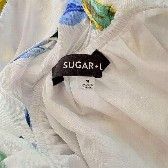 Sugarlips Women's Floral Ruffle Back Tie Midi Dress Size M - Picture 3 of 8